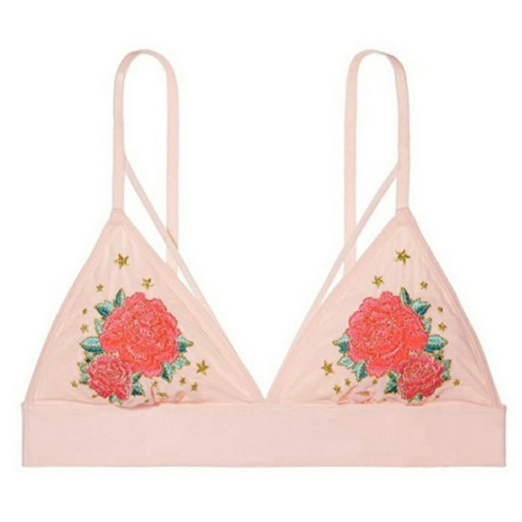 New! Victoria's Secret Pink Floral Embroidered - Picture 2 of 9